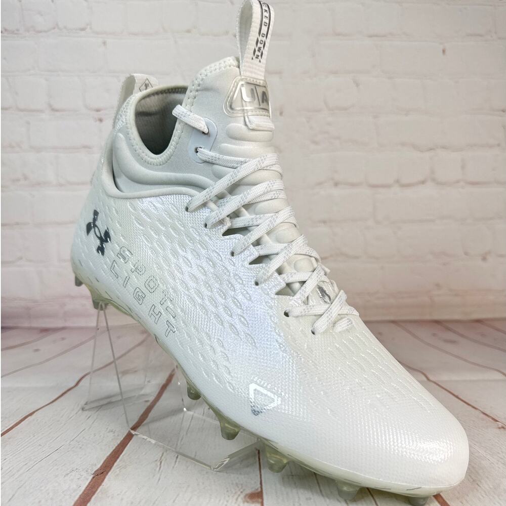 Under Armour Spotlight LUX MC 2.0 White Football Cleats Mens Sz 10.5 3025082-100